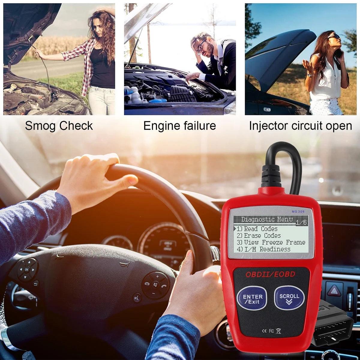 Car Fault Code Reader I/M Readiness Accurate Engine Diagnostic Scanner Multifunctional OBD2 Scanner Read and Erase Fault Code View Freeze Data CAN Diagnostic Tool - Oliver Autosports