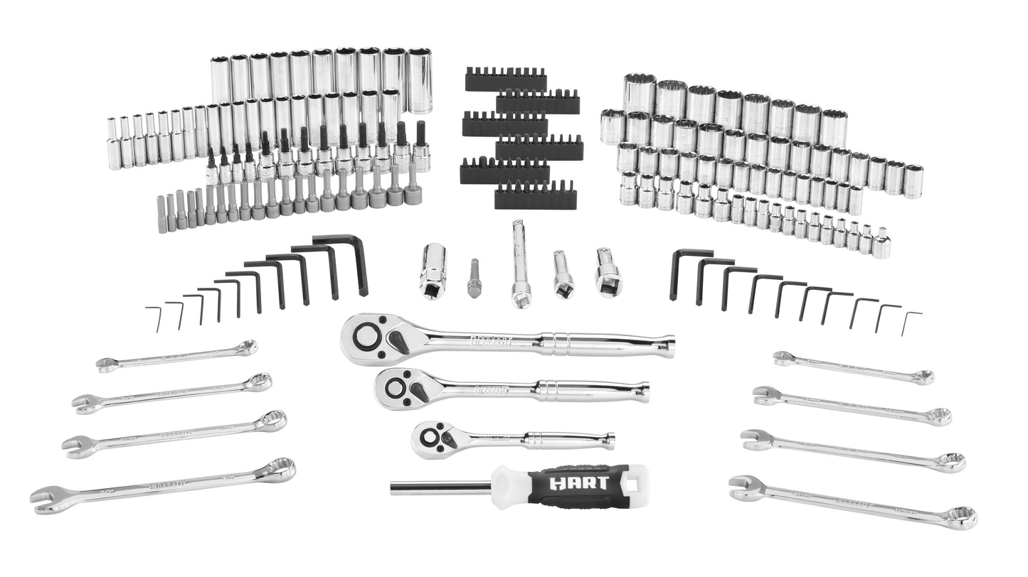 215-Piece Mechanics Tool Set, Multiple Drive, Chrome Finish - Oliver Autosports