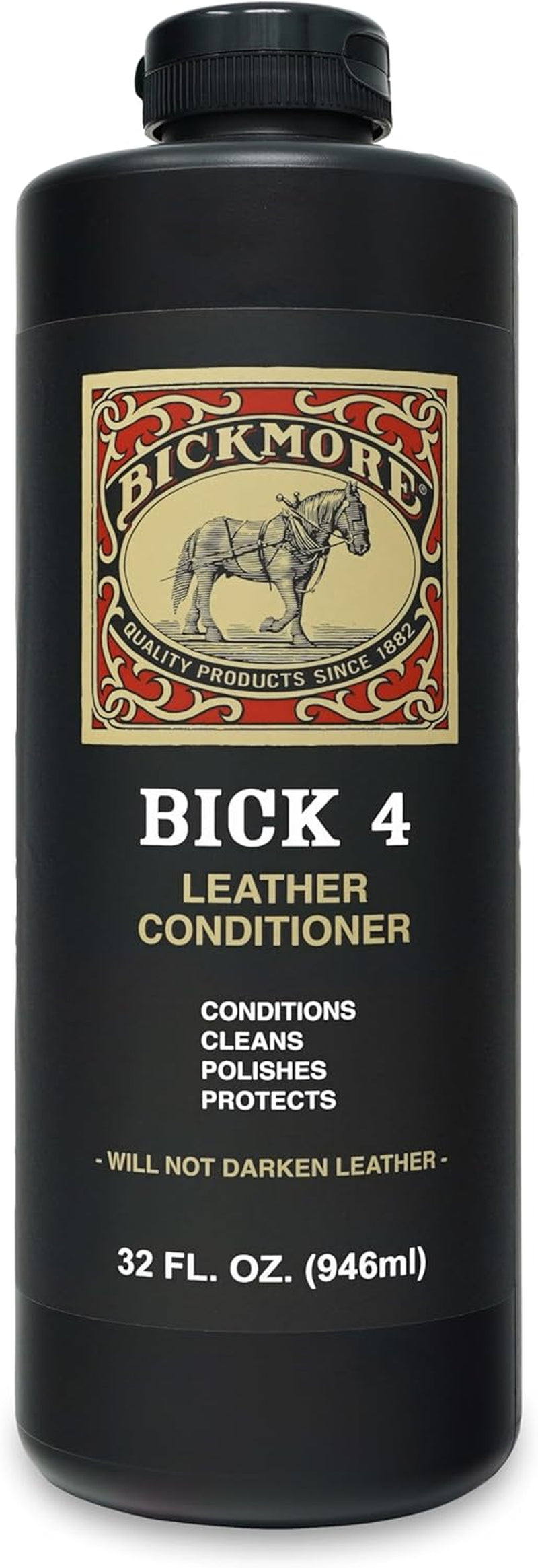 Bick 4 Leather Conditioner and Leather Cleaner 8 Oz - Will Not Darken Leather - Safe for All Colors of Leather Apparel, Furniture, Jackets, Shoes, Auto Interiors, Bags & All Other Leather Accessories - Oliver Autosports