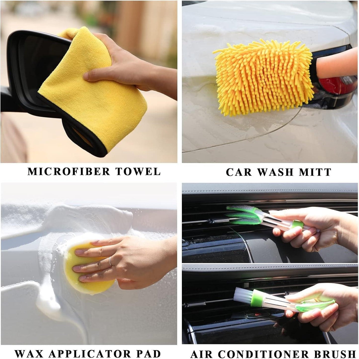 23Pcs Car Detailing Kit - Clay Mitt for Car Detailing, Car Detailing Brush Set, Drill Brush Set, Car Wash Cleaning Tools Kit for Interior Exterior Wheels - Oliver Autosports