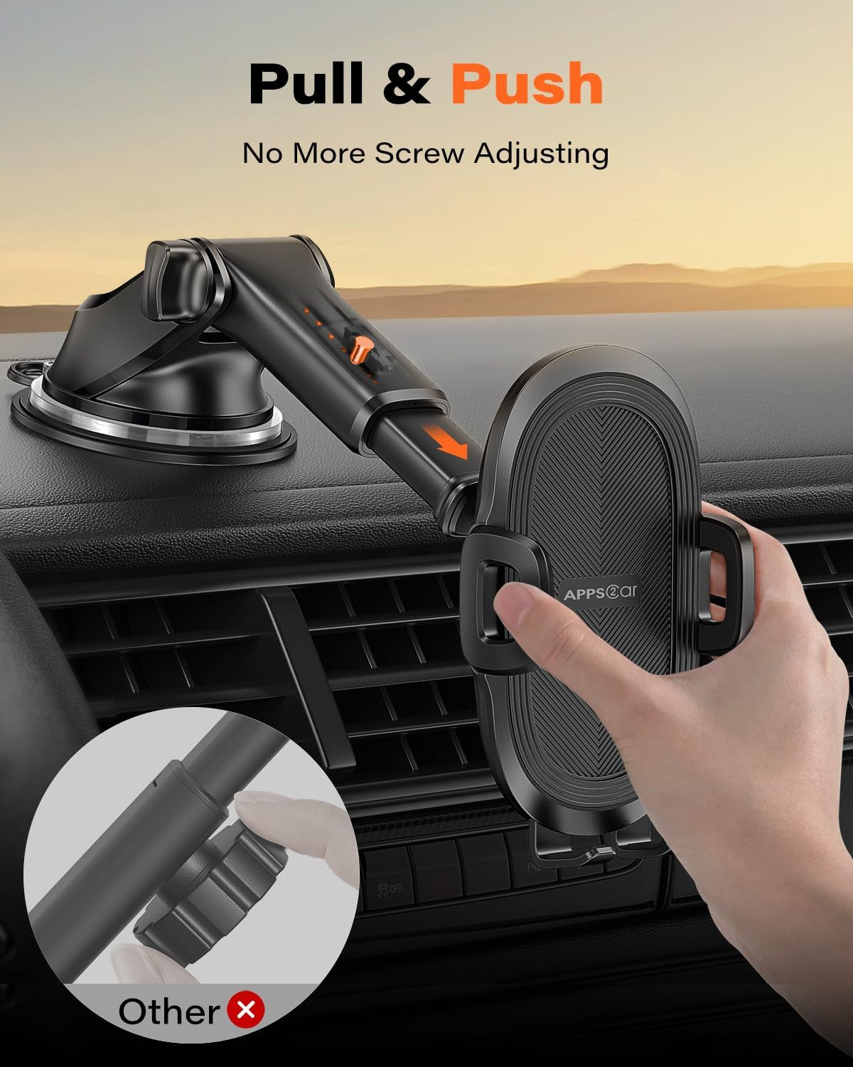 Suction Cup Phone Mount, Universal Phone Holders for Your Car Windshield/Dashboard/Window, Cell Phone Holder Car with Sticky Gel Pad, Compatible with Iphone, Samsung, All Cellphone - Oliver Autosports