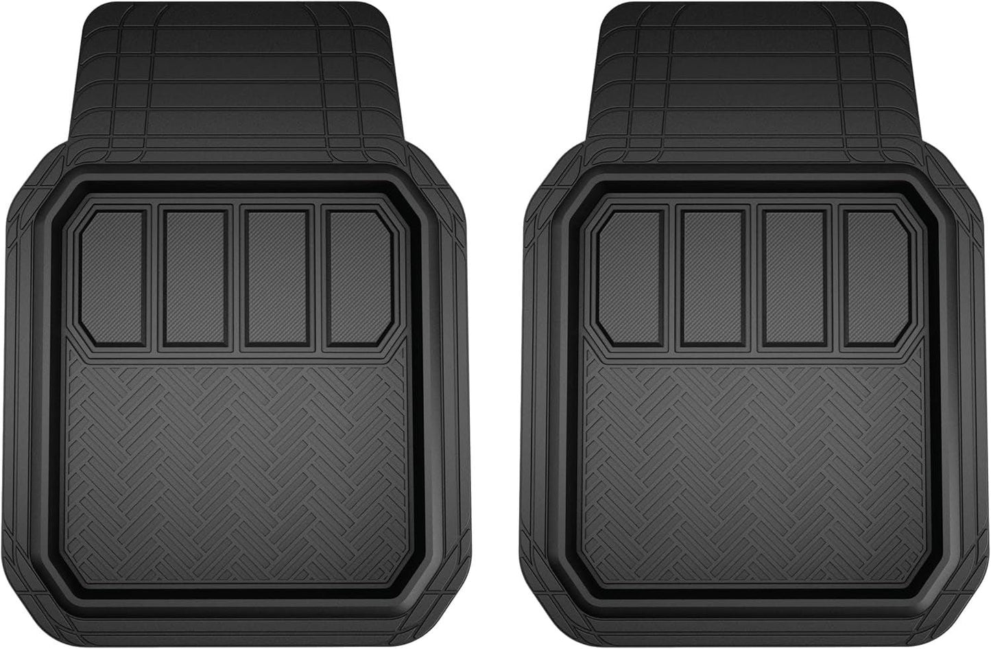 4-Piece Floor Mats, All-Weather Car Mats, Trim-To-Fit Floor Liner, Full Coverage Automotive Floor Mats, Custom Fit Floor Mats for Cars, Trucks, Suvs -- Black - Oliver Autosports